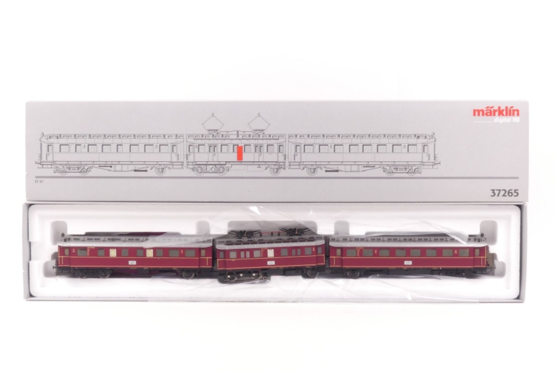 Märklin 37265, dreiteiliger Elektrotriebwagen ET 87 der Bundesbahn, fx-Digital-*-Technik, sehr gut