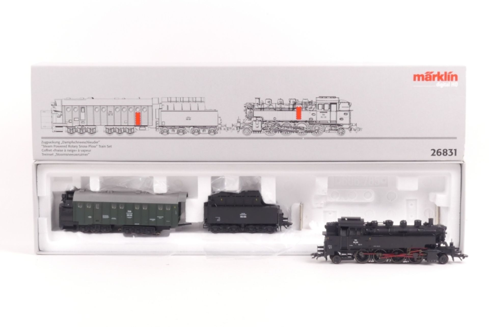 Märklin 26831, Zugpackung "Dampfschneeschleuder" der ÖBB, Tenderlok "86 106", Schneeschleuder und