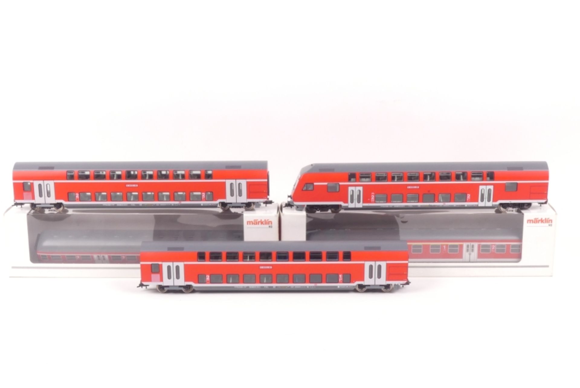 Märklin 43571 Doppelstockwagen-Set und 42551, 42561 Personenwagen , 42551, 42561 in ORK , gut erha