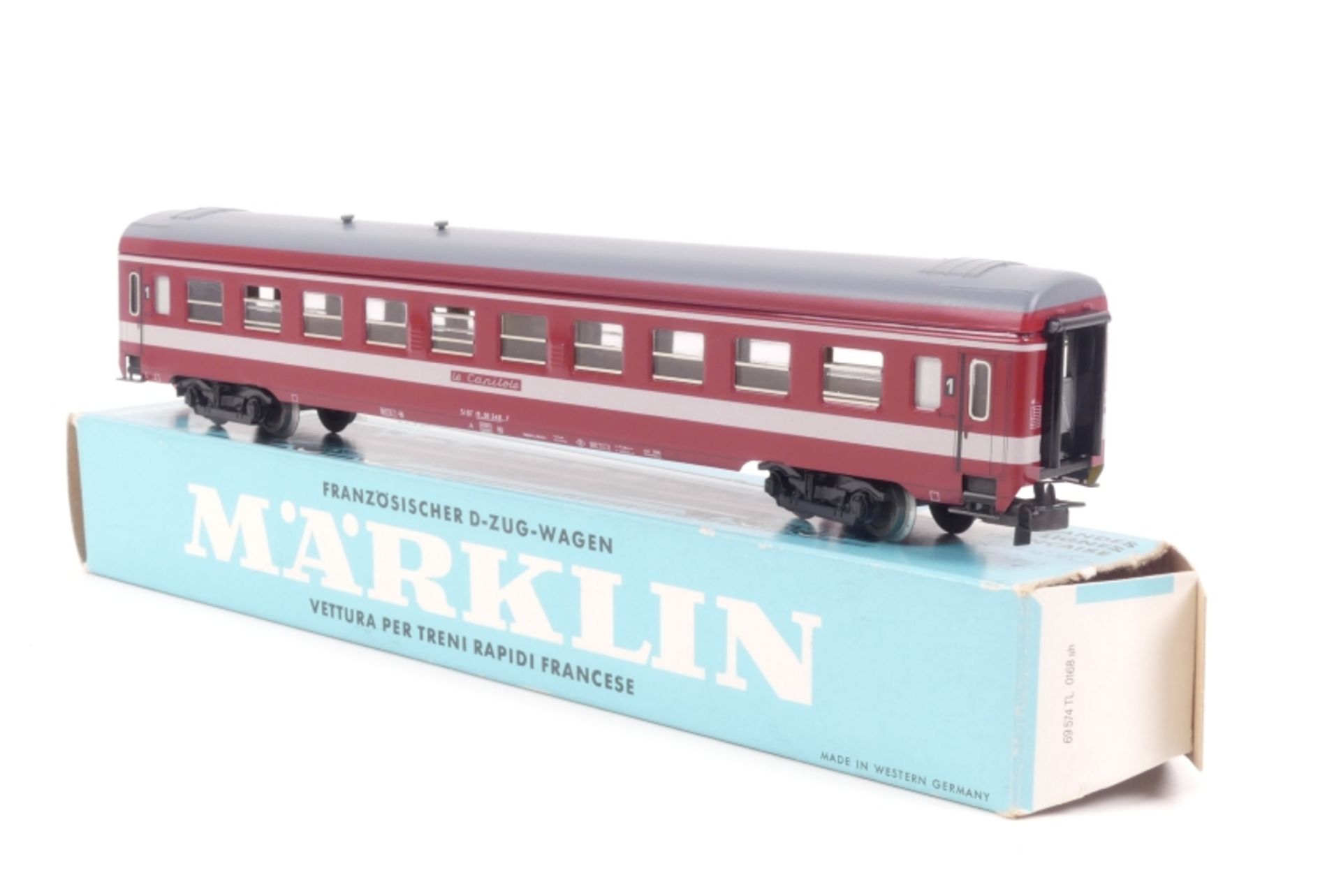 Märklin 4075, "le Capitole" Schnellzugwagen der SNCF, karminrot, schlierenfrei, sehr gut erhalten,