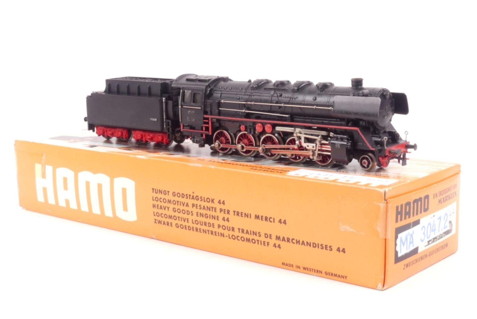 Märklin 3047, Dampflok "44 690", erhabene Nummern "3047" an Lok und Tender, Kleinteile am Tender v