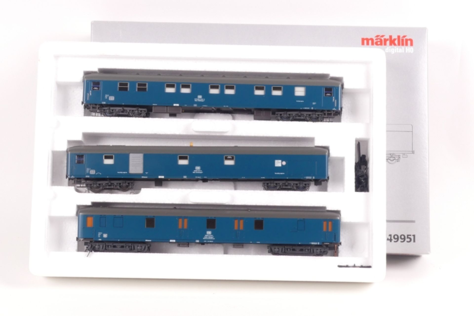 Märklin 49951, Hilfswagen-Set, zum Kranzug,drei Wagen, Licht und Sound digital schaltbar, sehr gut