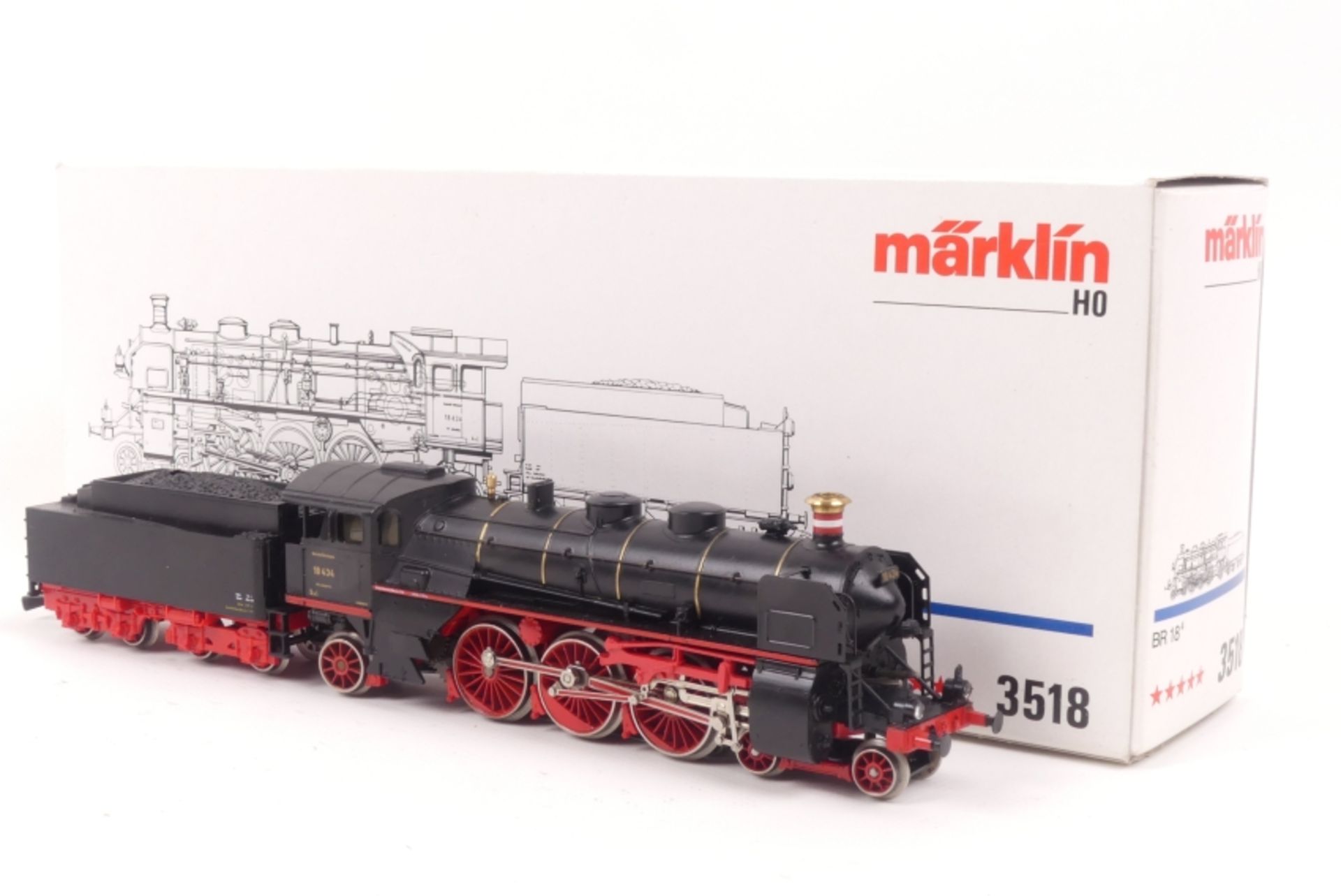 Märklin 3518, "18 434", Dampflok der DRG, 5-Sterne-Motor, sehr gut erhalten, ORK, Anleitung