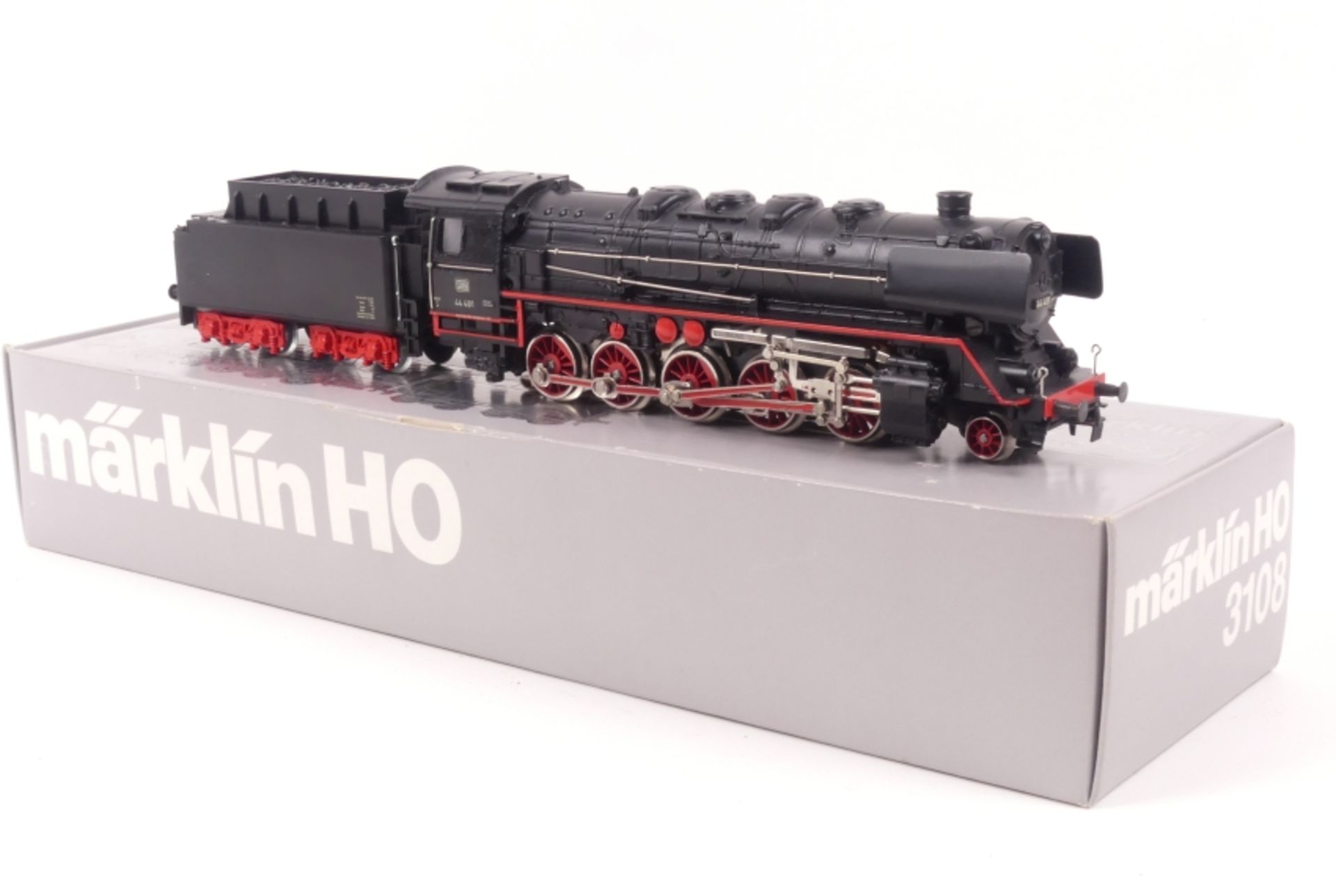 Märklin 3108, "BR 44 481", Metallgehäuse, sehr guter Zustand, Anleitung, grauer ORK mit Einriss,