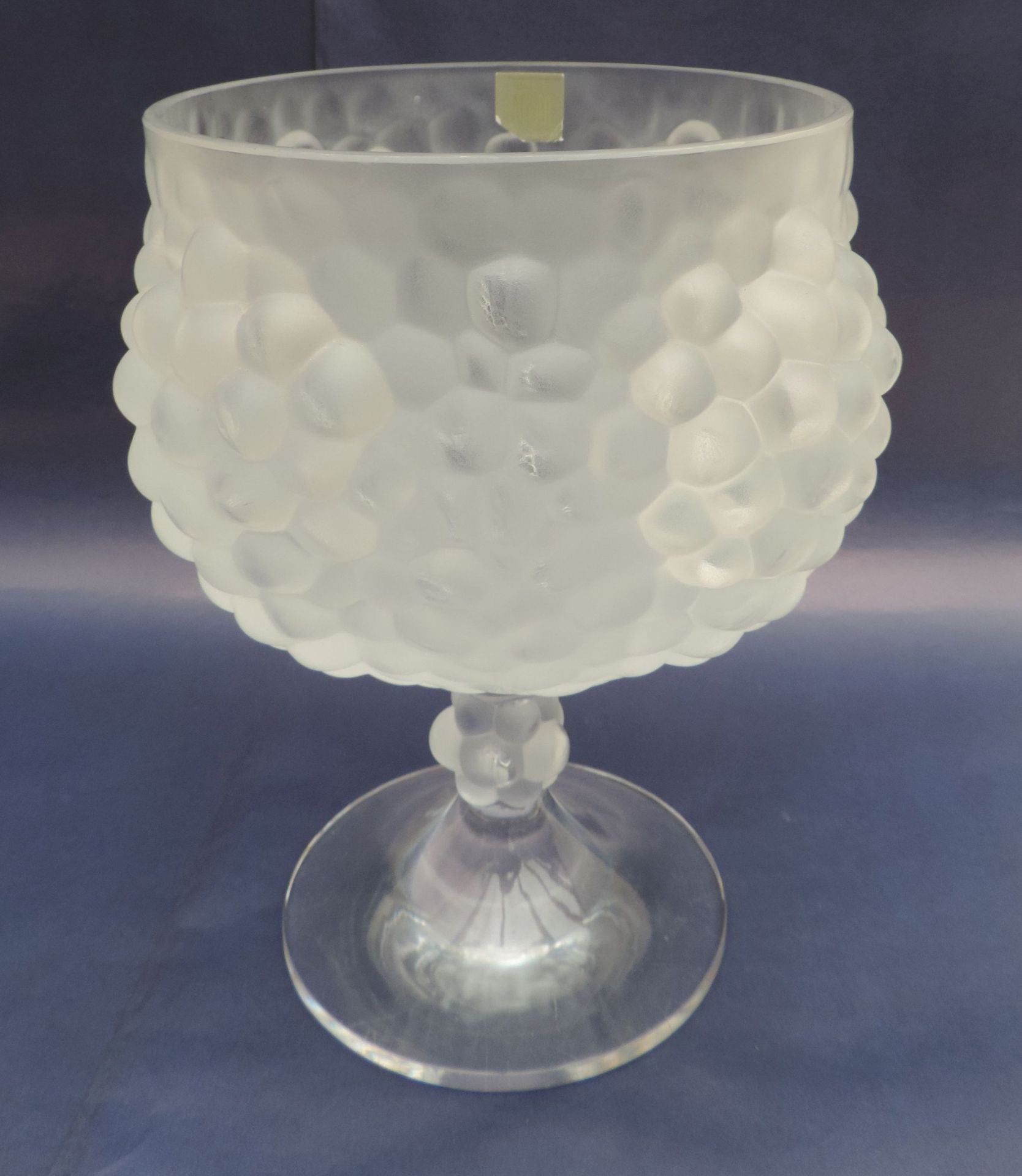 GROSSER POKAL, Manuf René Lalique, Frankreich, Wingen-sur-moder, farbloses Glas, runder Standfuß,