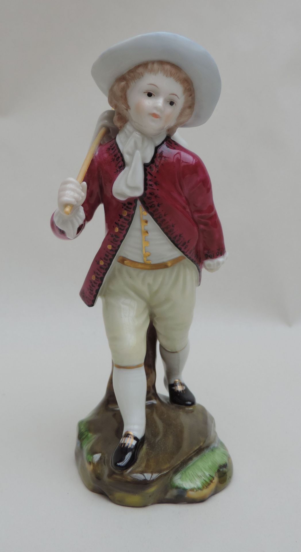 FIGUR, Manuf Höchst, Porz, Wanderbursche, Entw Johann Peter Melchior um 1775, polychrom, 110/1000,