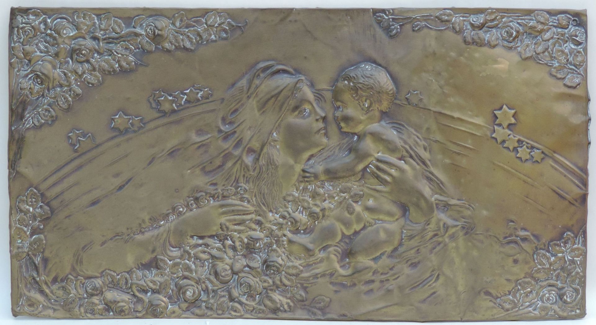 SUPRAPORTE, Frankreich, Napoleon III-Epoche, Messing-Halbrelief, Allegorie der Nacht, Mutter mit