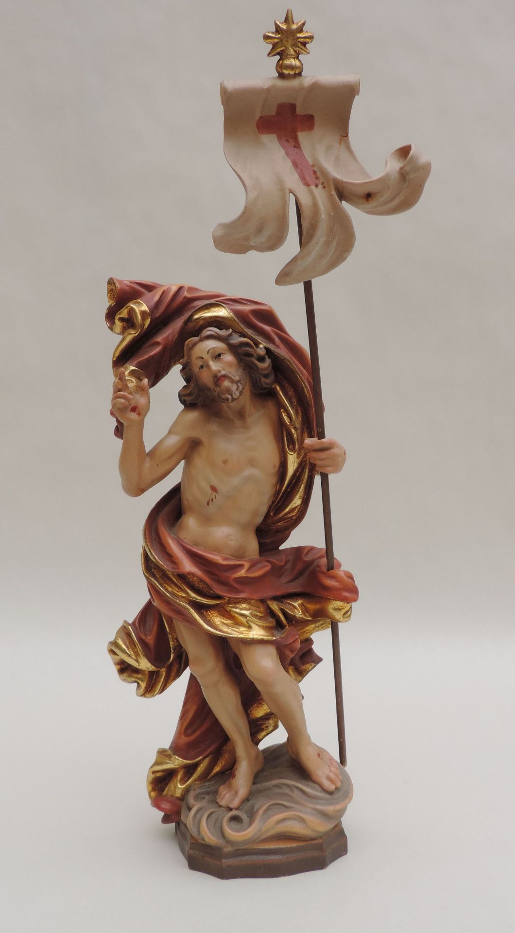 CHRISTUS RESURGENTIS, (Der Auerstandene), Skulptur, nz, Alpenländisch, Linde polychromiert und