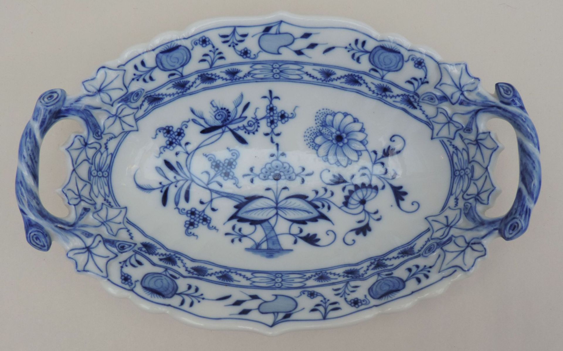 GONDELSCHALE, Meissen, Manuf Teichert, 1865-1912, blau, Bleu Ordinaire, sog, Zwiebelmuster, - Bild 2 aus 3