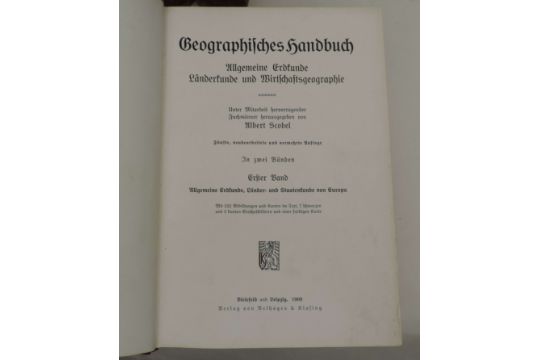 SCOBEL, Albert, Geographisches Handbuch. Allgemeine Erdkunde ...