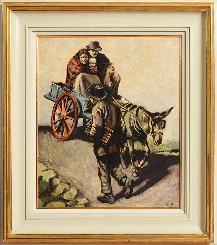 William Conor RHA RUA ROI (1881-1968) The Donkey - Cart (1923) oil on canvas signed lower right, - Image 2 of 6