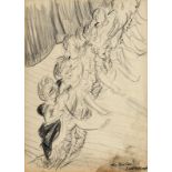Dame Laura Knight (1877-1970) British The Can Can charcoal drawing signed and titled lower right 35½