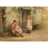 Samuel McCloy (1831-1904) Story Time watercolour signed lower right 35 x 47.70cm (13.8 x 18.8in)