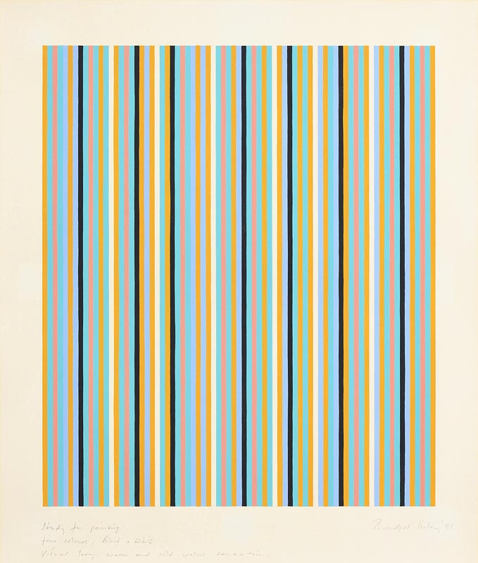 Bridget Riley (b.1931) British (R 2014) Study For Painting Four Colours, Black and White, Visual