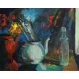 Brian Ballard RUA (b.1943) Brushes in Teapot (2019) oil on canvas signed lower right and dated '