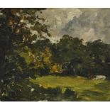 Nathaniel Hone RHA (1831-1917) Cattle Grazing oil on canvas board 25 x 30cm (9.8 x 11.8in)
