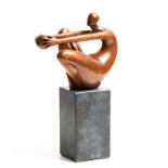 Ana Duncan (20th/21st Century) Study for Gravity bronze on granite base - number 1 from an edition