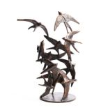 Colm J. Brennan (b.1943) Birds in Flight unique bronze signed 61 x 43 x 27cm (24 x 16.9 x 10.6in)