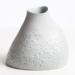 Sara Flynn (b.1971) Ice White Pressed Vessel (2012) thrown, slab constructed, pressed and altered