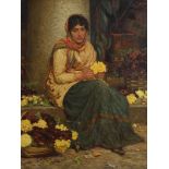William John Hennessy (1839-1917) British The Flower Seller (1874) oil on canvas signed lower