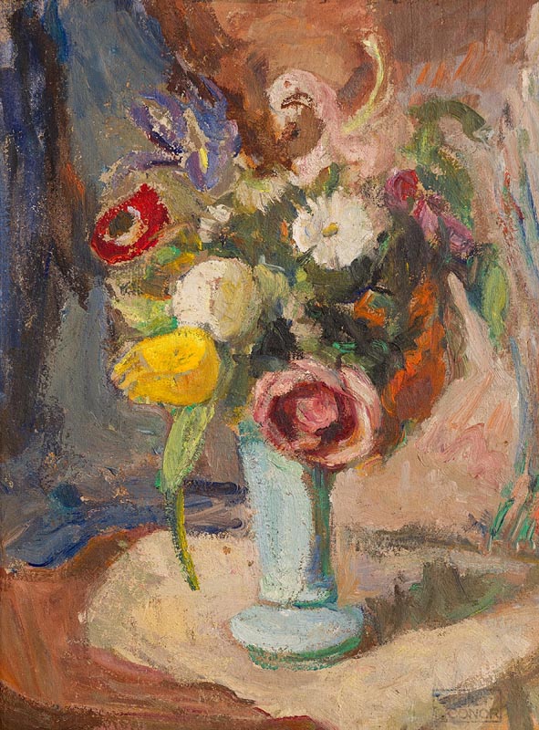 Roderic O'Conor RHA (1860-1940) Still Life with Flowers oil on board stamped lower right atelier O'