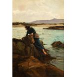 William Henry Bartlett (1858-1932) A Carrageen Moss Gatherer (1910) oil on canvas signed lower right