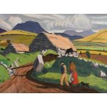 Harry Aaron Kernoff RHA (1900-1974) The Twelve Pins, Renvyle, Connemara oil on board signed lower