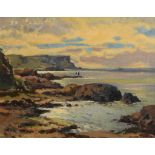 Maurice Canning Wilks ARHA RUA (1911-1984) Evening Light, Dunseverick. Co. Antrim oil on canvas