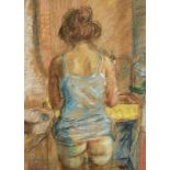 Ruskin Spear (1911-1990) British Model at Wash Basin (1936) pastel signed lower right and dated '