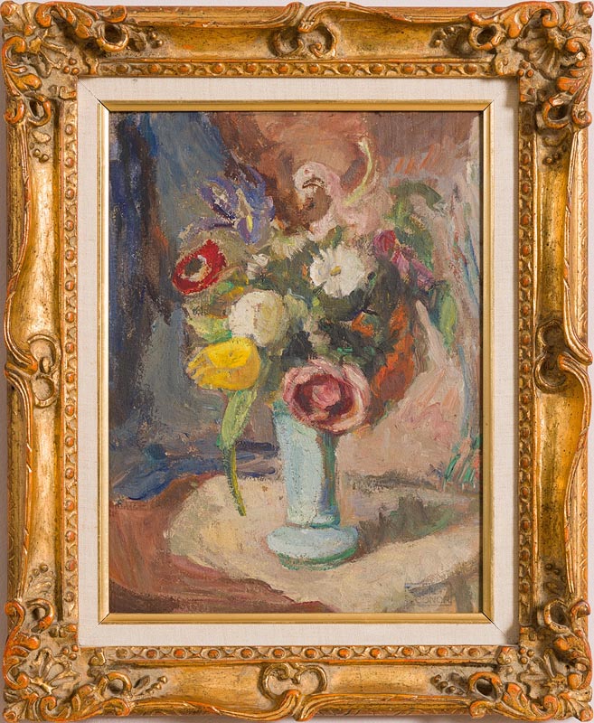 Roderic O'Conor RHA (1860-1940) Still Life with Flowers oil on board stamped lower right atelier O' - Image 2 of 8