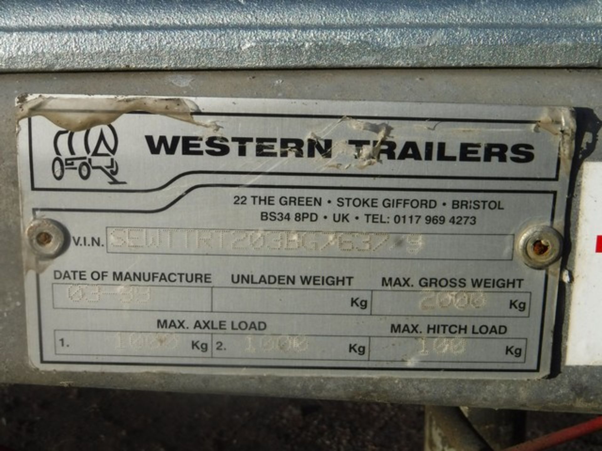 WESTERN TWIN AXLE TRAILER 20FTx6FT SN - SEWTTRT203B9763719 - Image 8 of 17