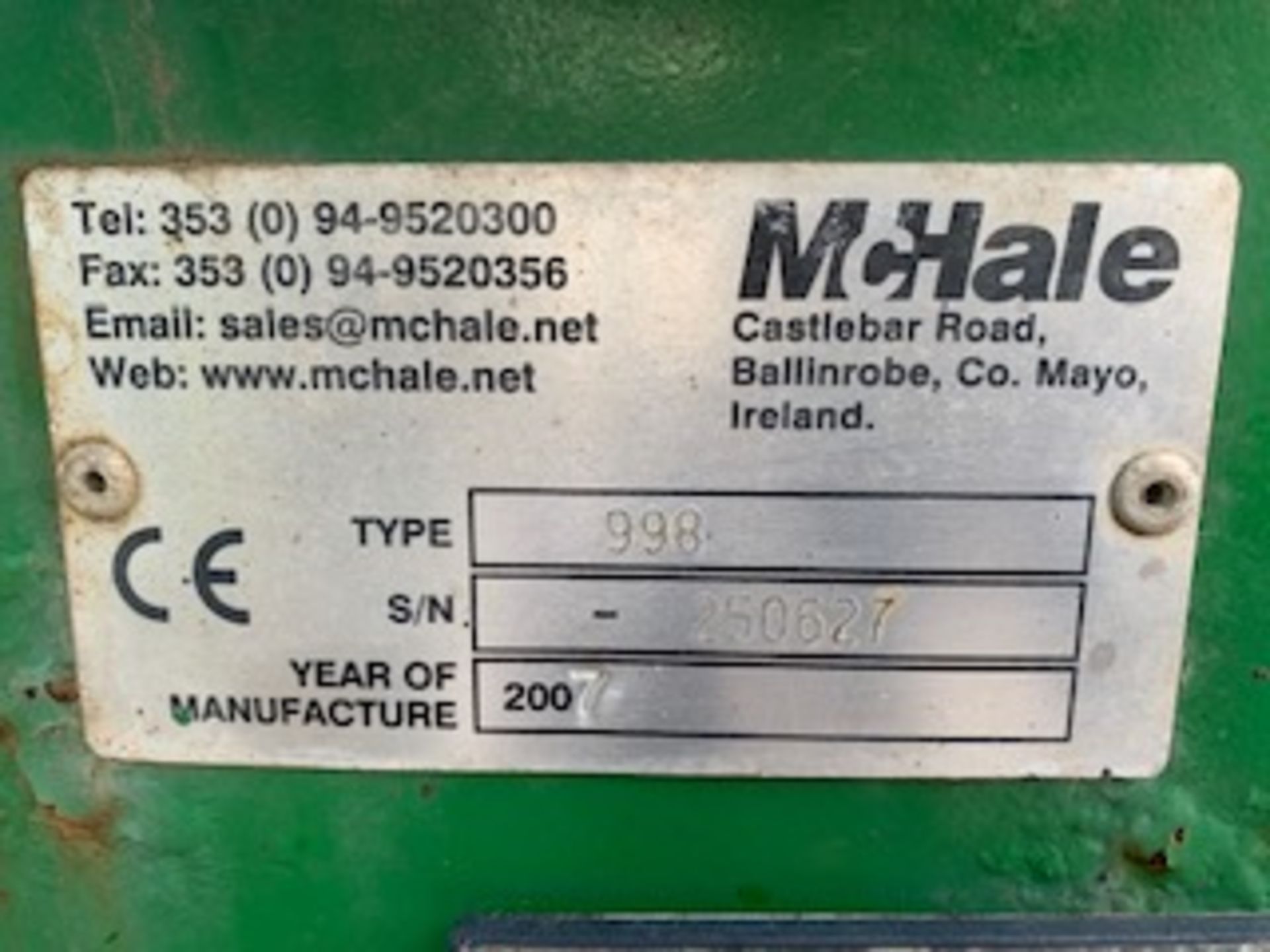 McHALE BALE WRAPPER 2007 MODEL - 998 - Image 5 of 5