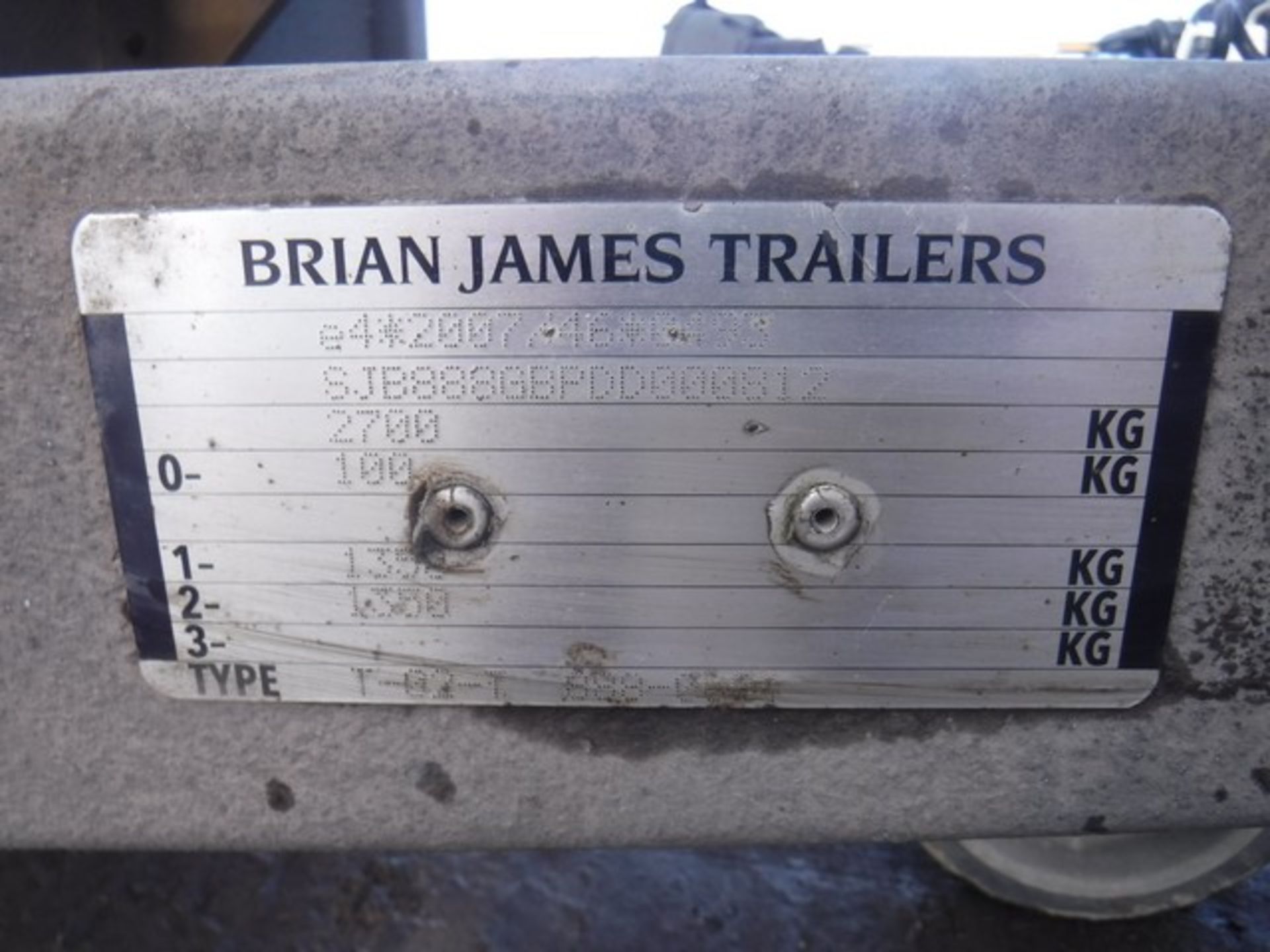 BRAIN JAMES SMALL PLANT TRAILER 9FTx5FT ASSET NO - 758-5108 SN - SJB888GBPDD000812 - Image 2 of 5