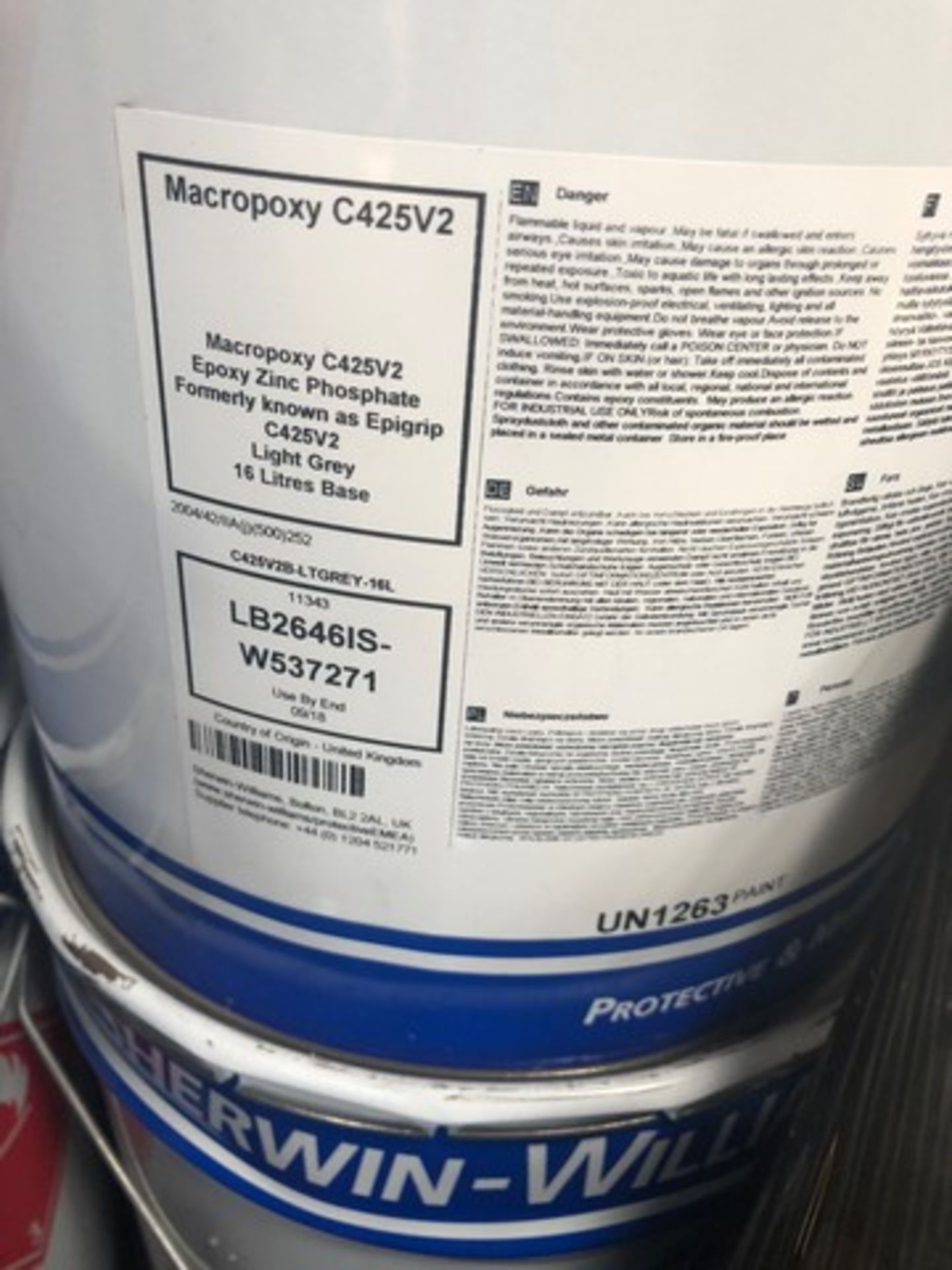 Pallet of Sherwin Williams macropoxy epoxy C425V2 approx 22 tins - Image 2 of 2