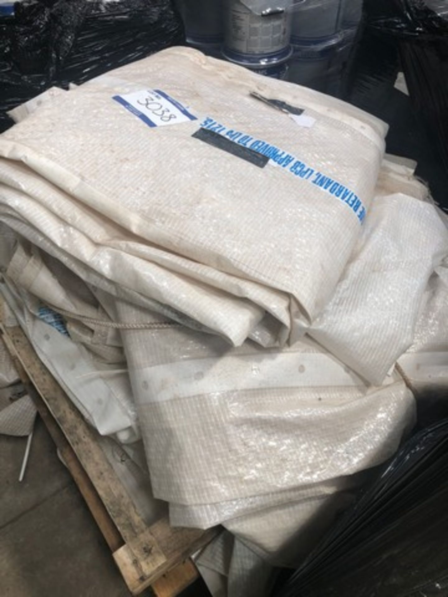 Pallet of various tarpaulins