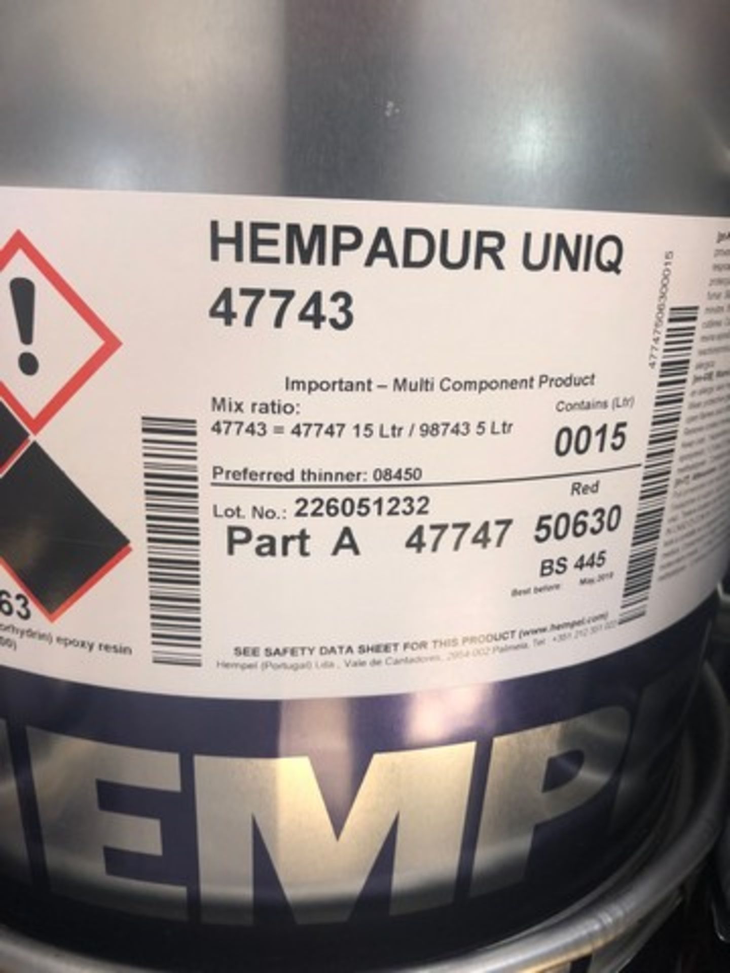 Pallet of Hempadur uniq 47743 approx 20 tins - Image 2 of 2