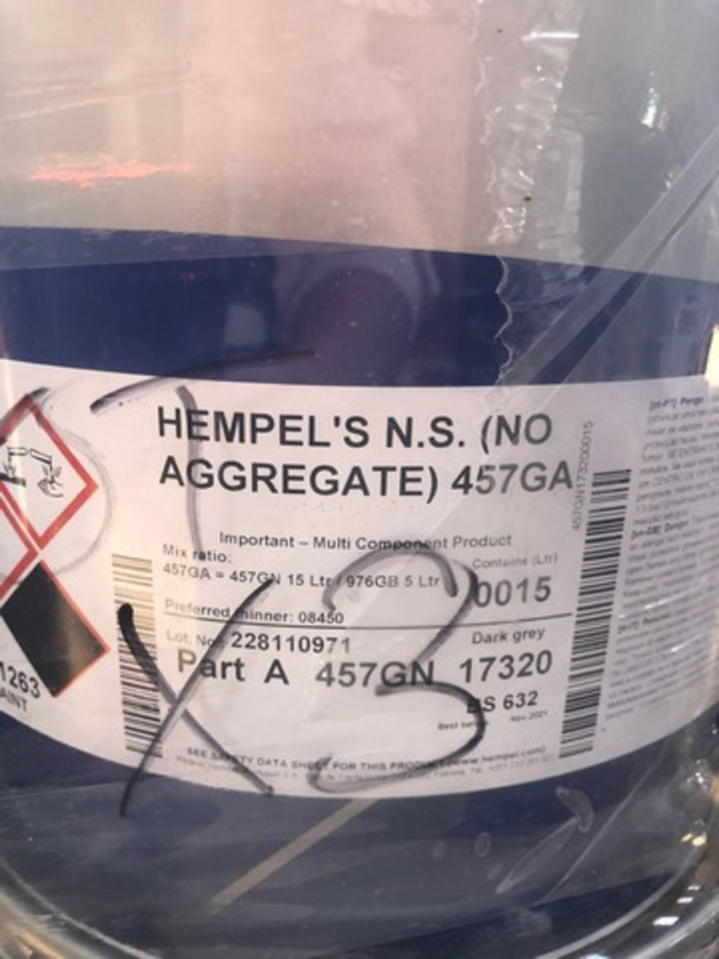 Pallet of Hempel N.S (no aggregate) 457GA approx 22 tins - Image 2 of 3