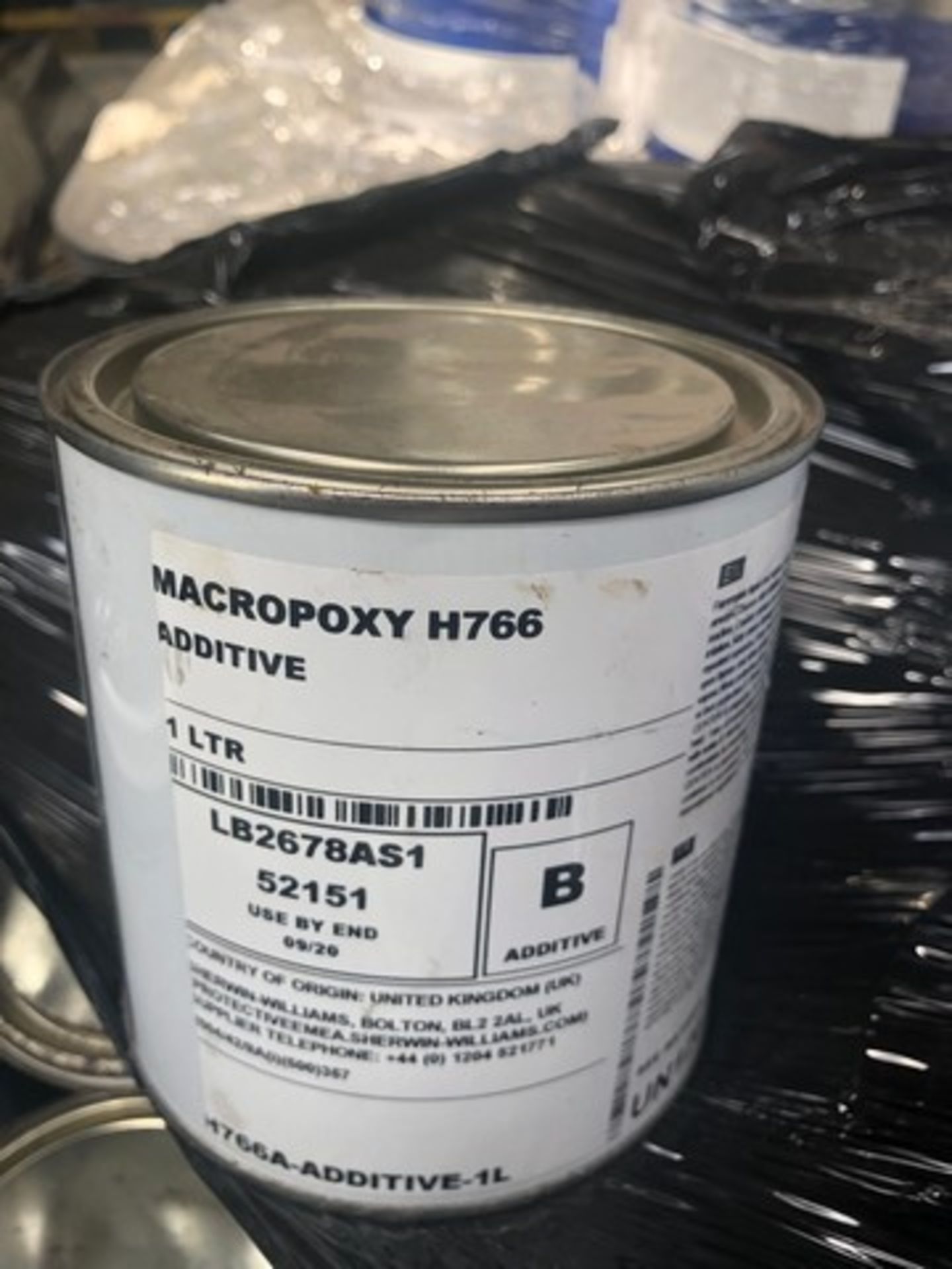 Mixed pallet of Sherwin Williams macropoxy M630V2 water based epoxy, macropoxy H766 additive approx - Image 3 of 3