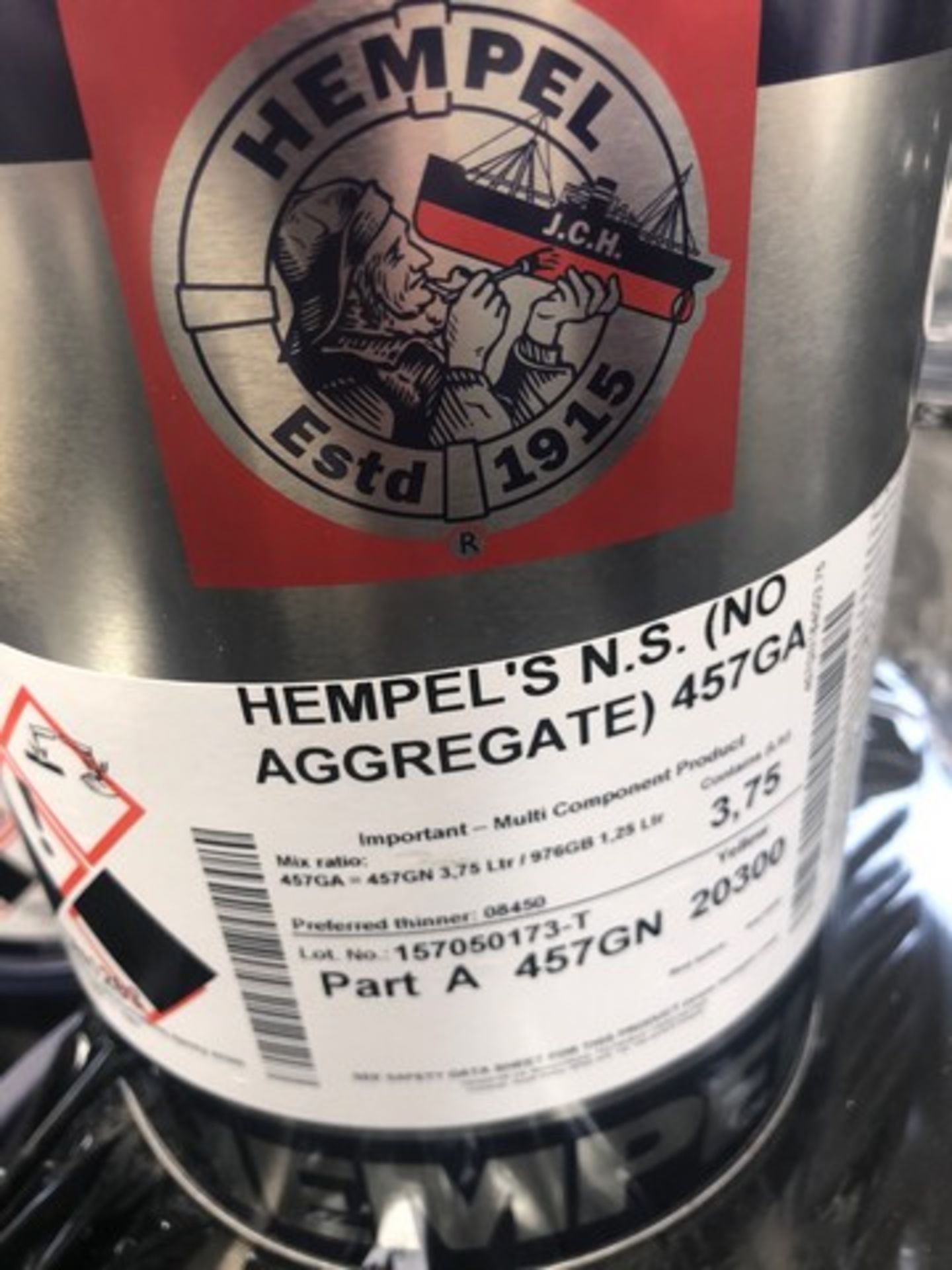 Mixed pallet of Hempel curing agent 976GB, Hempel N.S (no aggregate) 457GA approx total 30 tins - Image 3 of 3