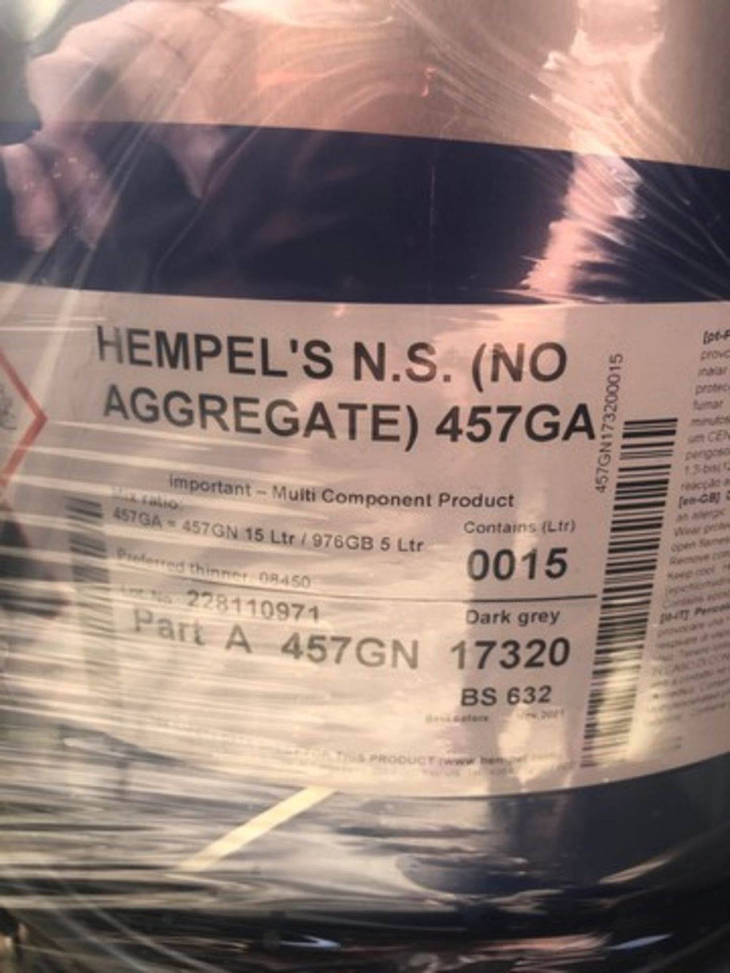 Pallet of Hempel N.S (no aggregate) 457GA approx 22 tins - Image 3 of 3
