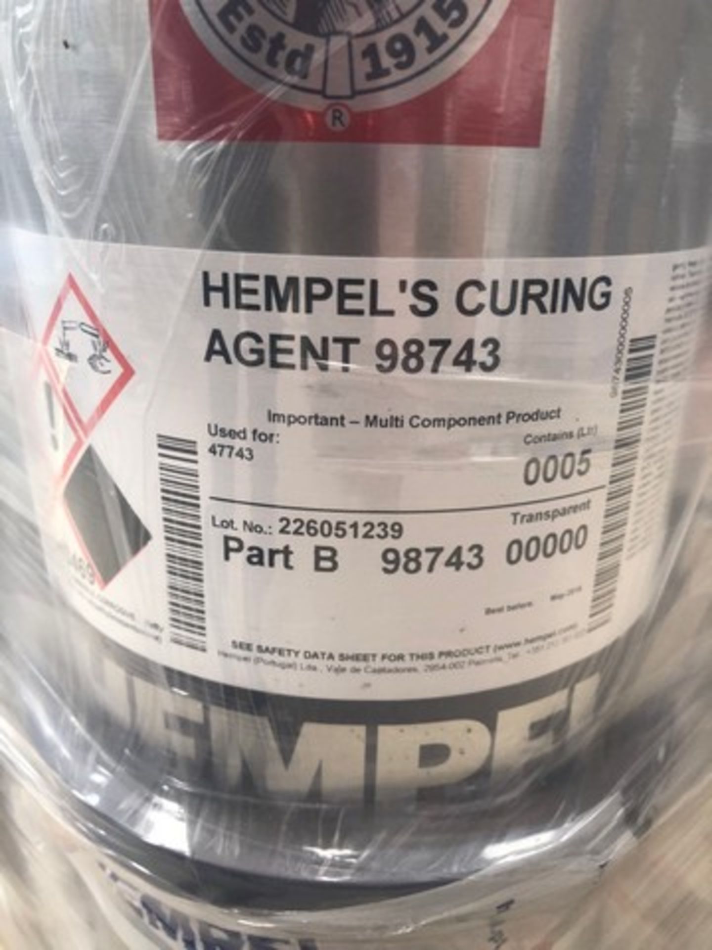 Pallet of Hempel curing agent 98743 approx 70 tins - Image 2 of 2