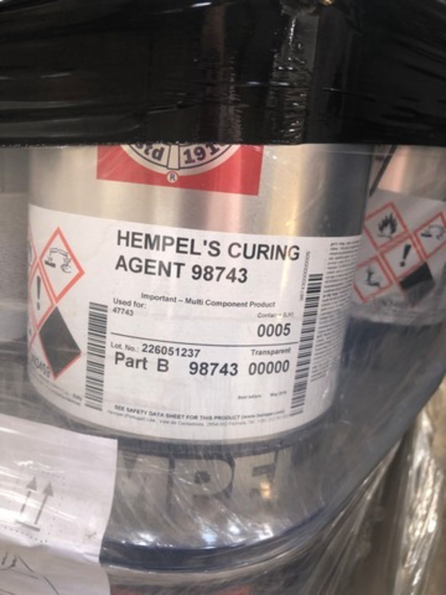 Pallet of Hempel curing agent 98743 approx 60 tins - Image 2 of 2