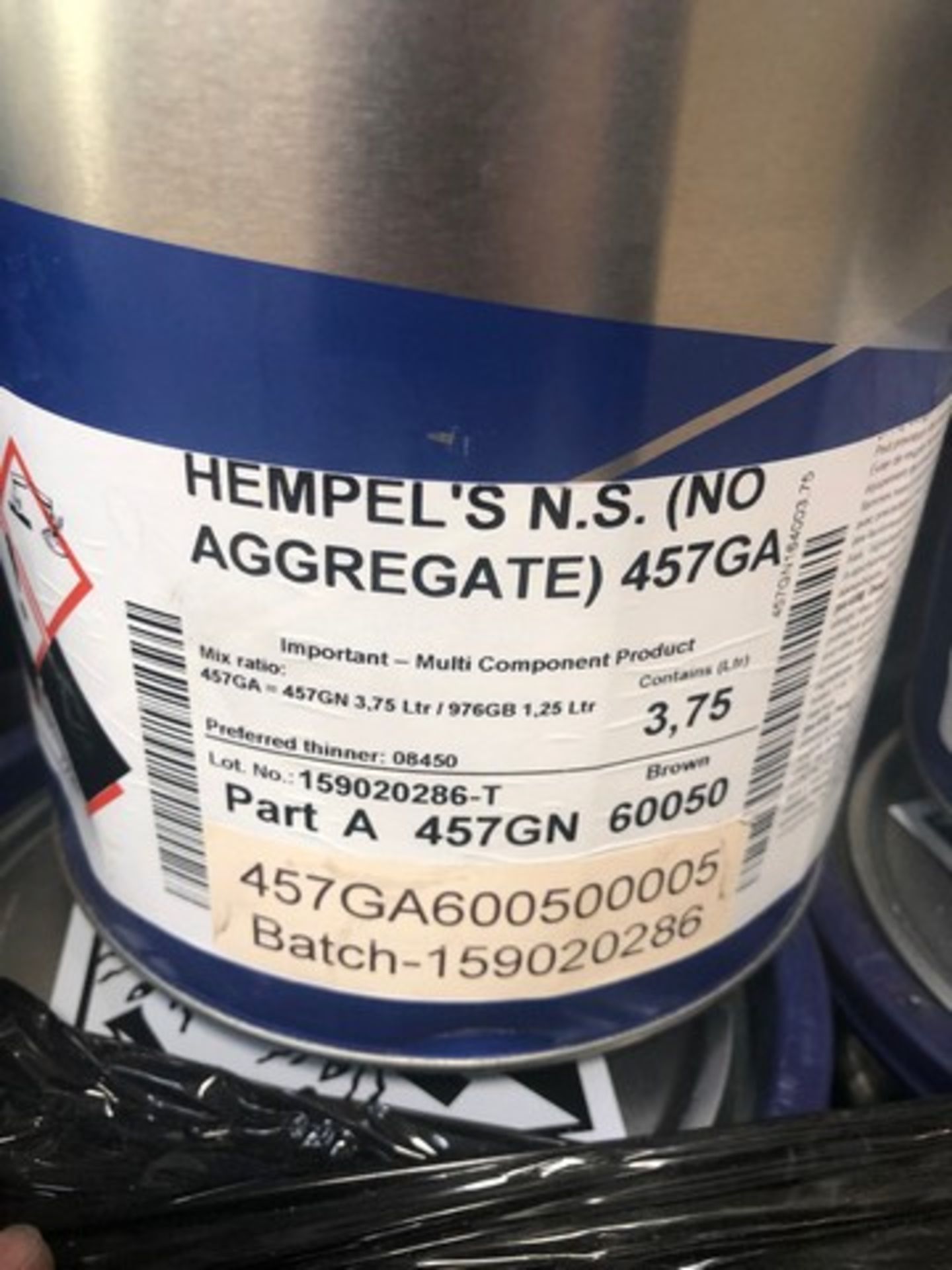 Mixed pallet of Hempel NS 457GA and Hempel Curing agent 98744 approx total 60tins - Image 2 of 3