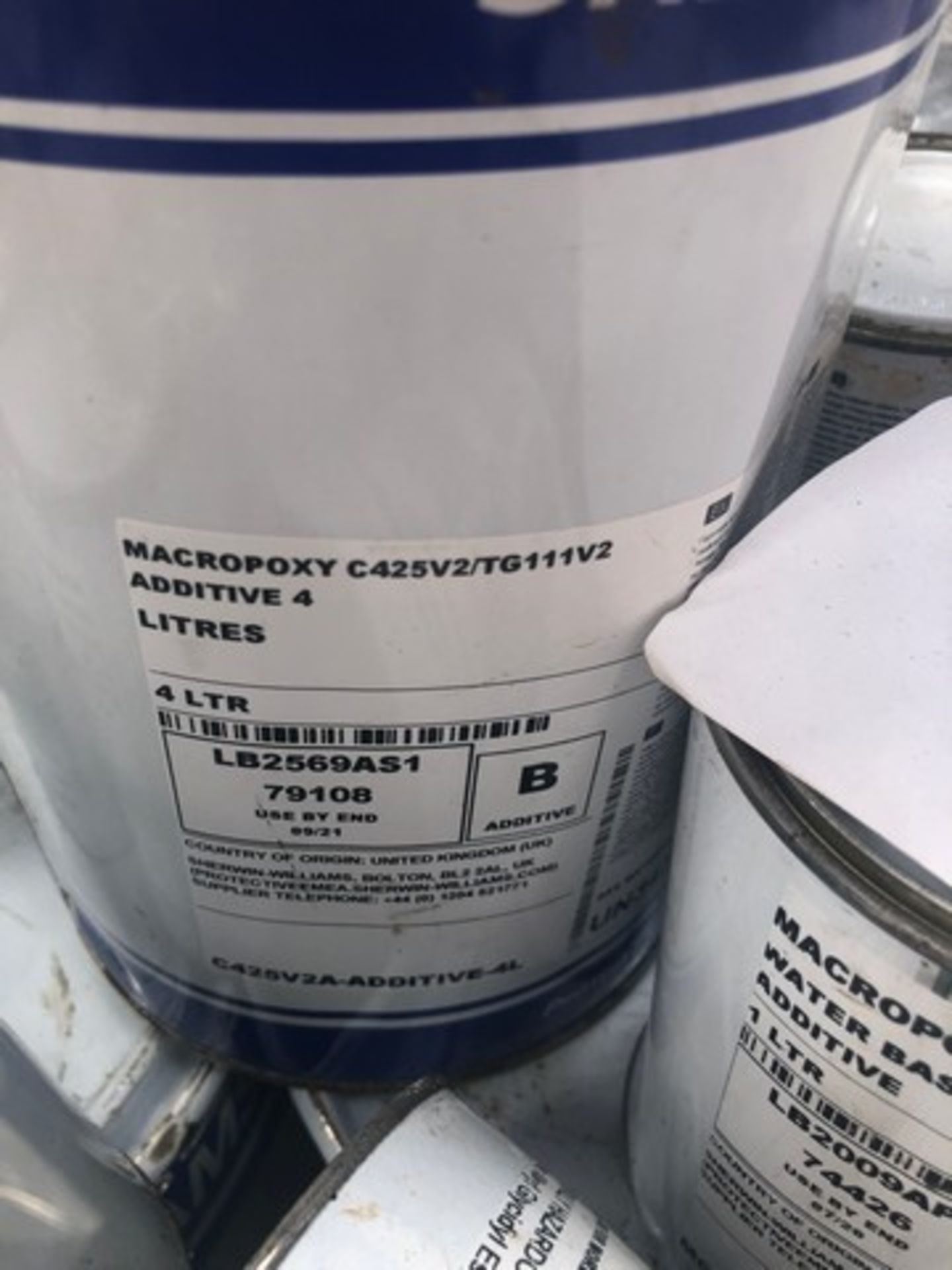 Mixed pallet of Sherwin Williams macropoxy C425V2 zinc phosphate, macropoxy M630V2 additive approx t - Image 3 of 4