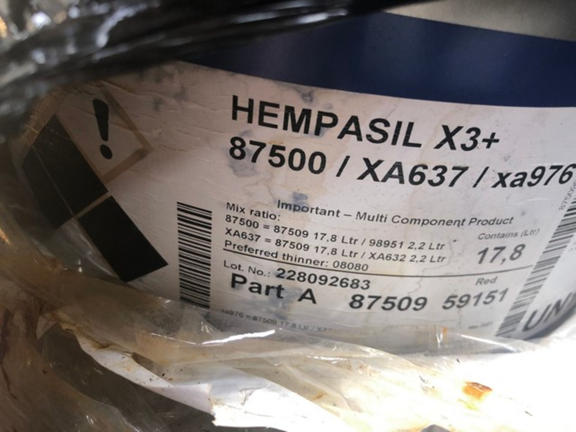 Mixed pallet of Hempasil X3+ 87500, Hempsel curing agent, Hempsel N.S (no aggregate) approx total 10 - Image 2 of 3