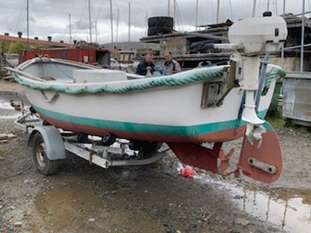 IN BOARD FIBRE GLASS FISHING BOAT - DIESEL VOLVO ENGINE C/W TRAILER - Image 5 of 7