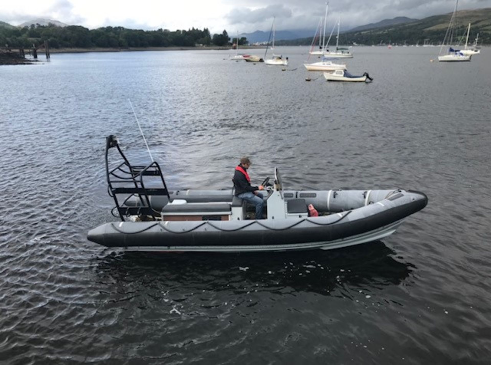 PACIFIC 22 MARINE RIB, 4CYL FORD DIESEL C/W GALVANISED TWIN AXLE TRAILER - Image 4 of 6