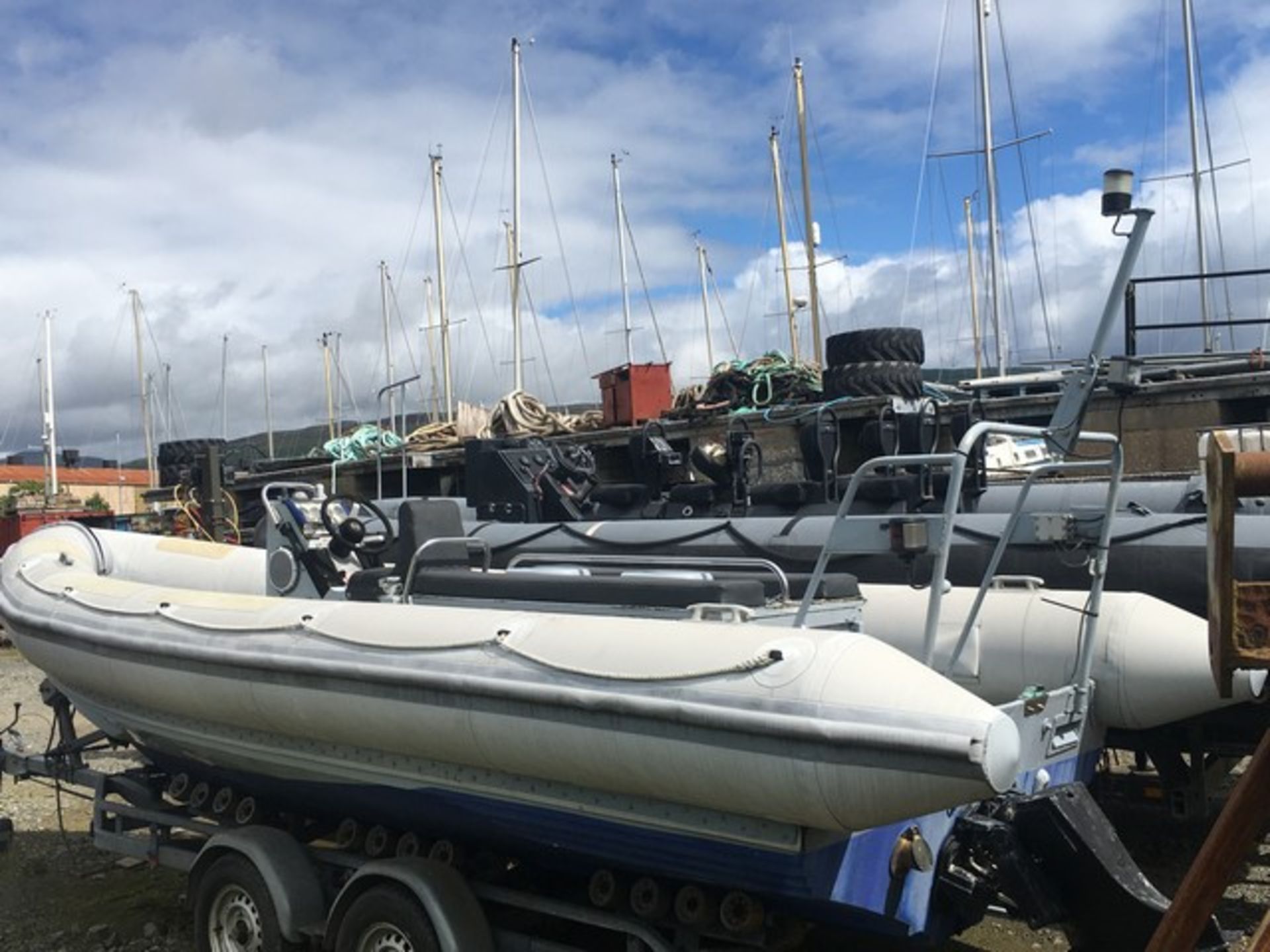 PACIFIC 22 RIB C/W IN BOARD FORD MERMAID DIESEL ENGINE AND GALVANISED TRAILER - Image 3 of 14