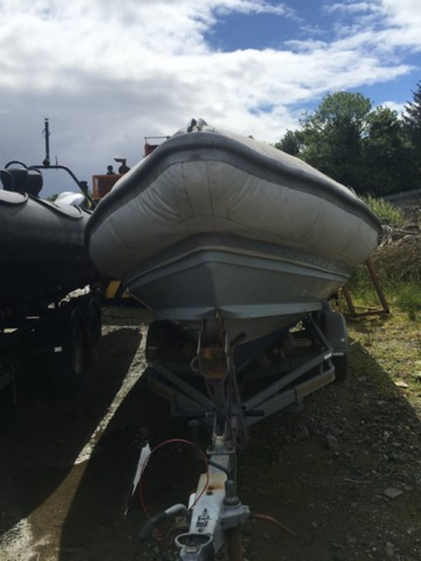 PACIFIC 22 RIB C/W IN BOARD FORD MERMAID DIESEL ENGINE AND GALVANISED TRAILER, TUBES REPLACED WHEN - Image 6 of 14