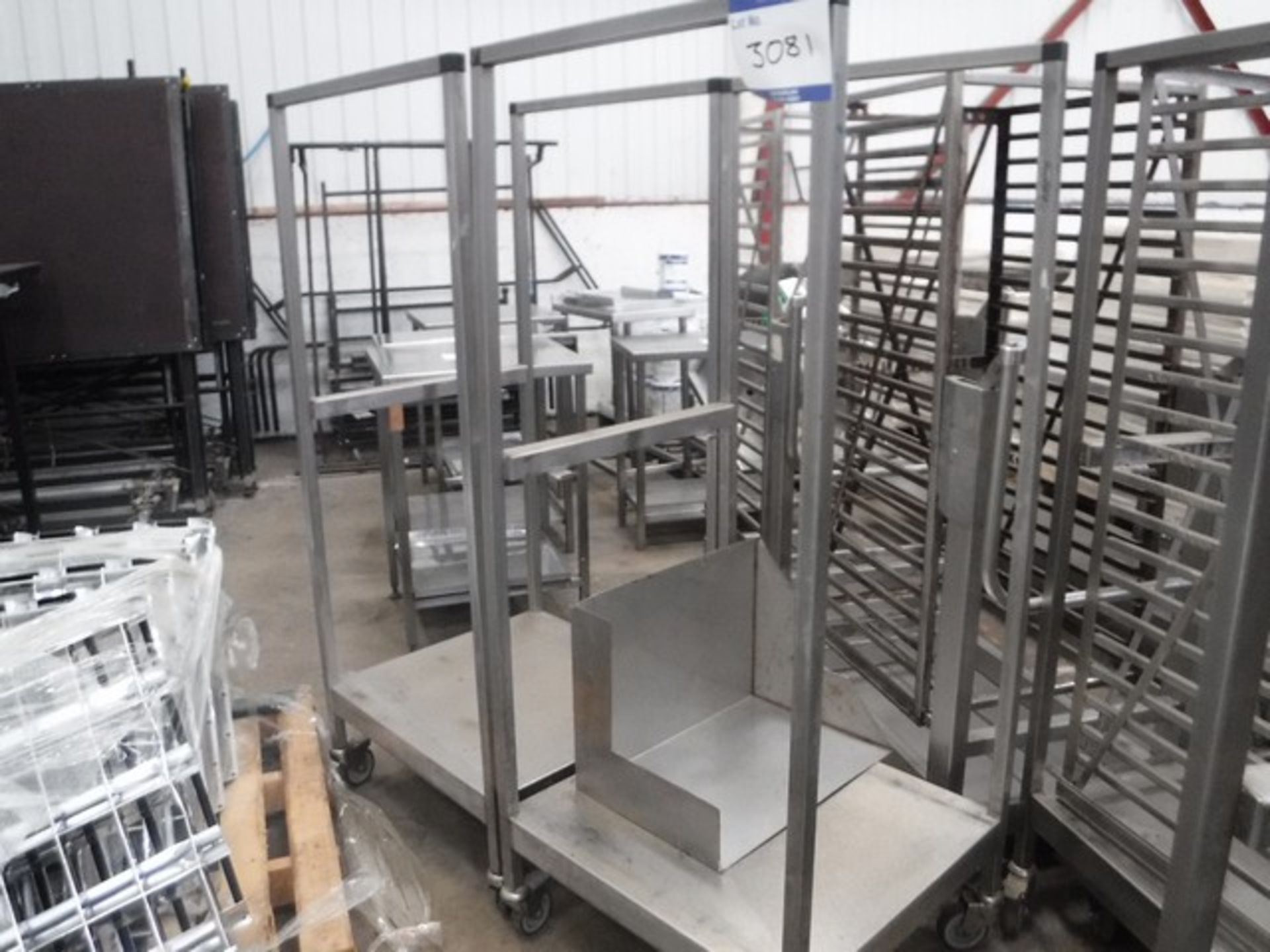 STAINLESS STEEL TROLLIES x2